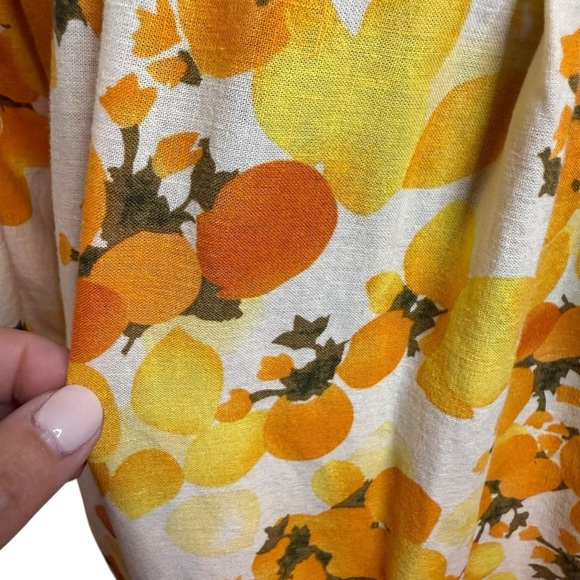 Artelier Nicole Miller | Linen Boho Orange & Lemon Tunic | Sz S - Picture 3 of 10